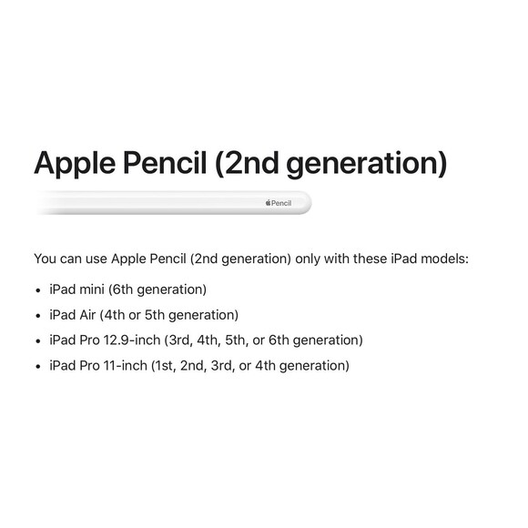 Apple Pencil 2nd Generation Model A2051 White for iPad Box Included - Picture 8 of 8